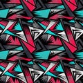 Seamless abstract urban pattern with curved triangle elements